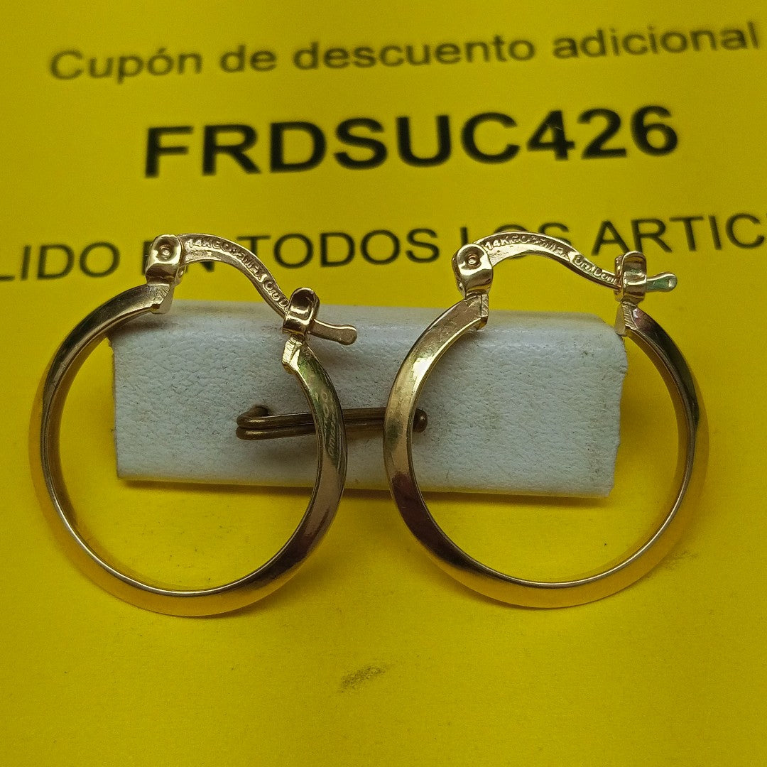 ARETES TEJIDO ARRACADAS LISAS 14K 1.2 GR (NUEVO)