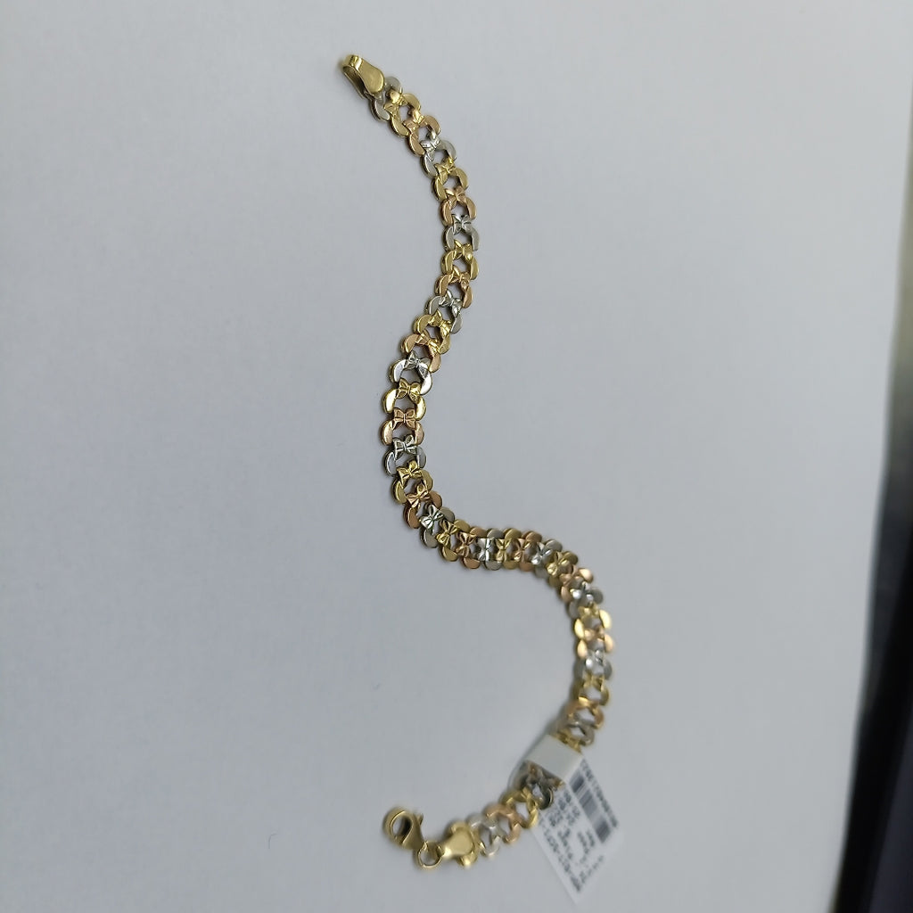 PULSERA ORO COMBINADO 14 K 5.2 GRMS (SEMINUEVO)