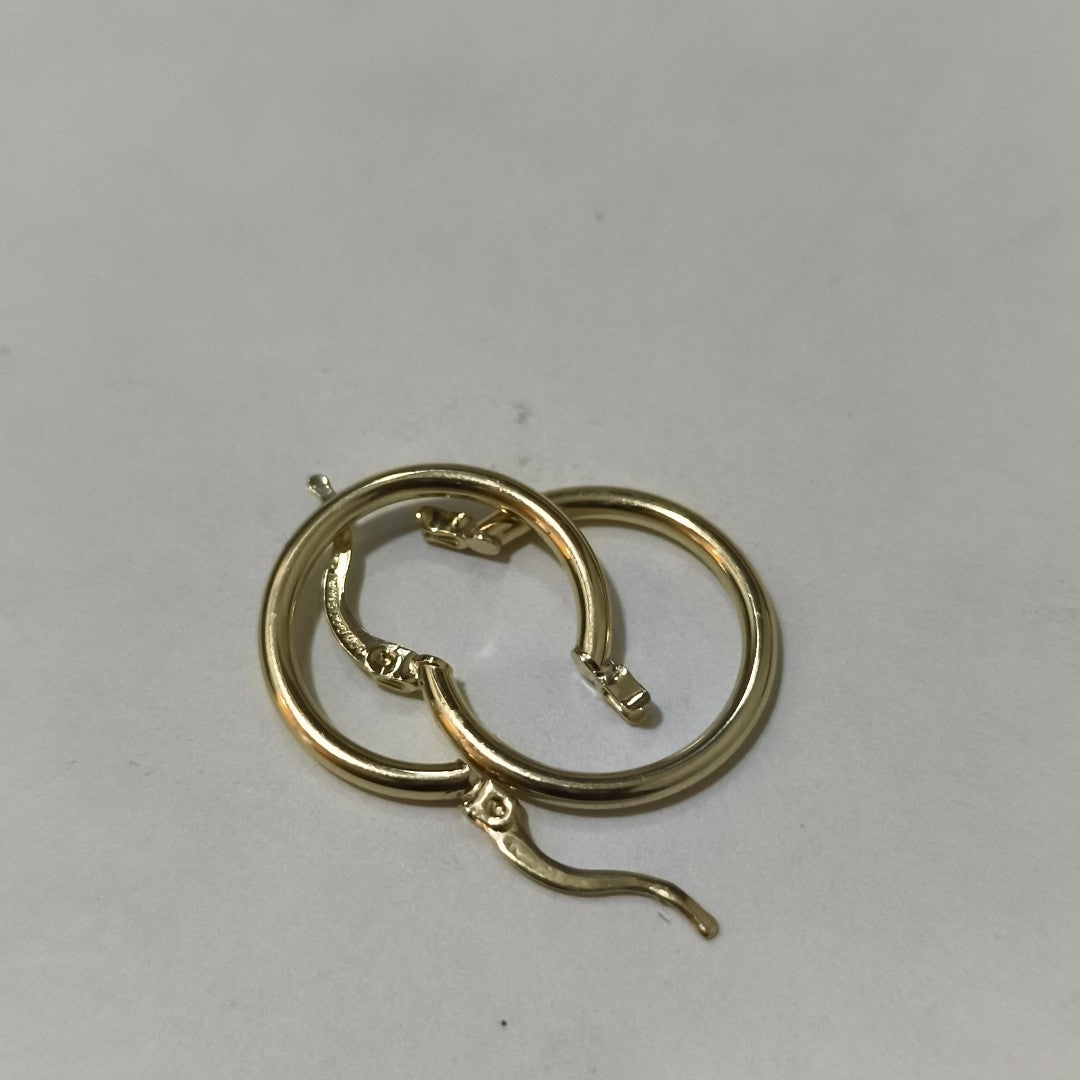 ARETES TEJIDO ARRACADAS LISAS 14K 1.2 GR (NUEVO)