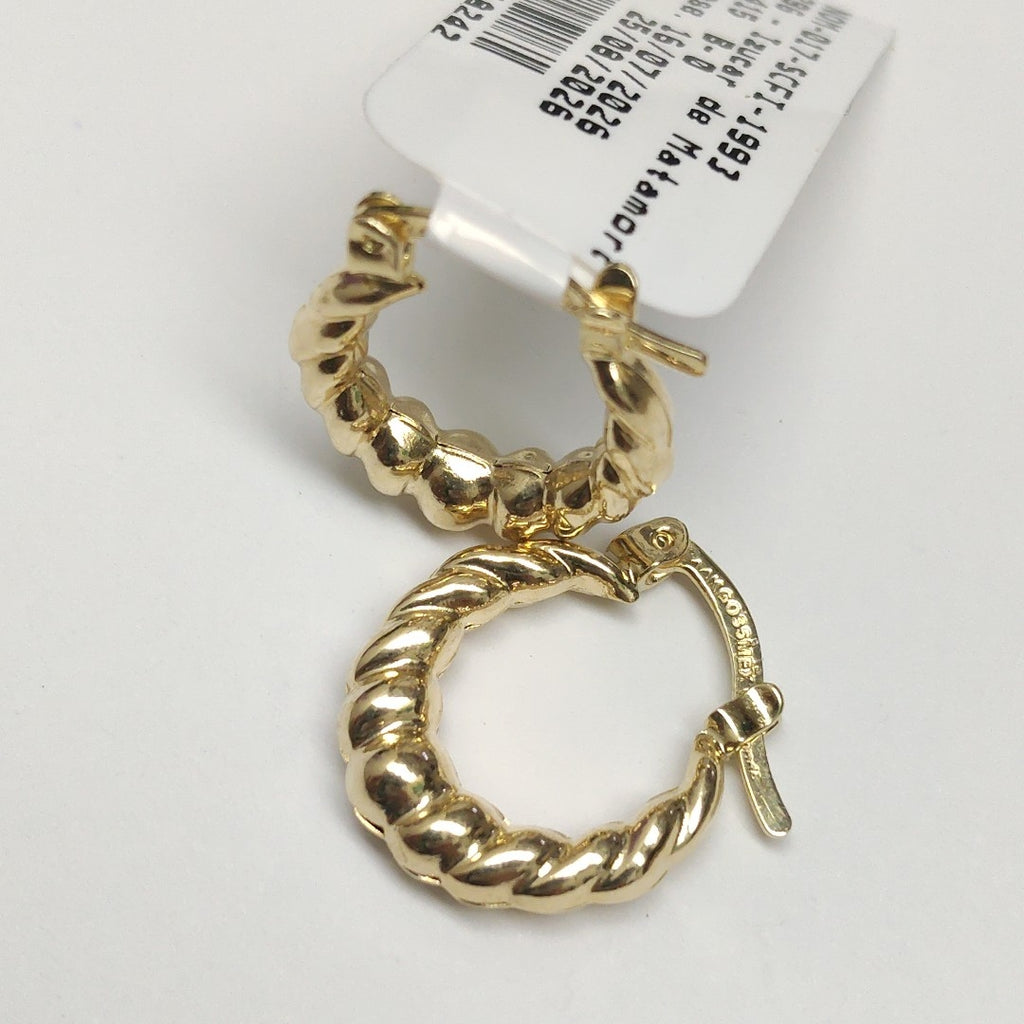 ARETES ARRACADAS TZL HUECAS 14K 1.5 GR (NUEVO)