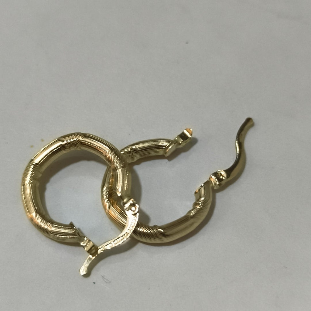 ARETES TEJIDO ARRACADAS CON DISEÑO 14K 2.7 GR (NUEVO)