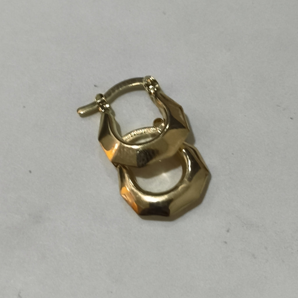 ARETES TEJIDO ARRACADA FACETADA 14K 1.3 GR (NUEVO)