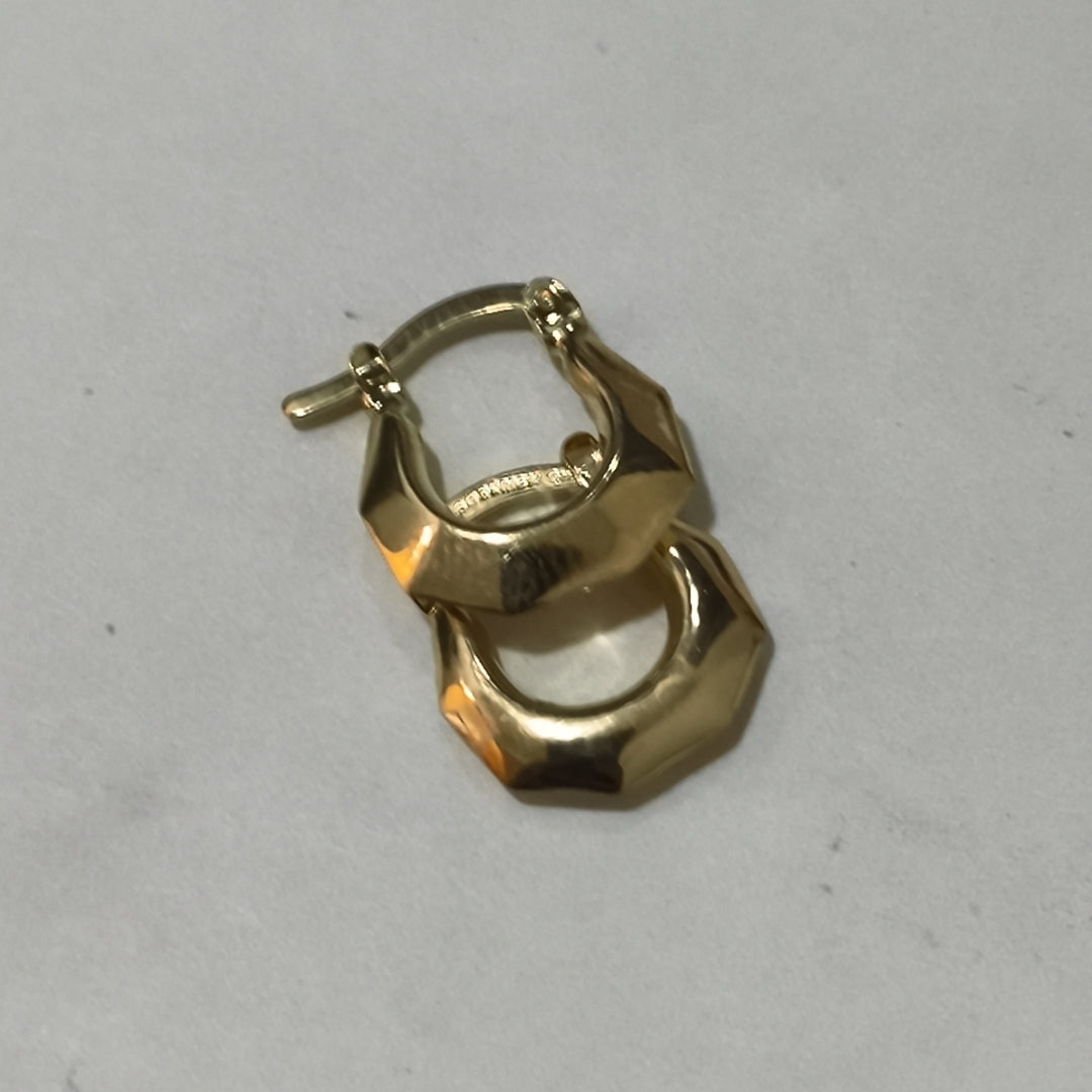 ARETES TEJIDO ARRACADA FACETADA 14K 1.3 GR (NUEVO)