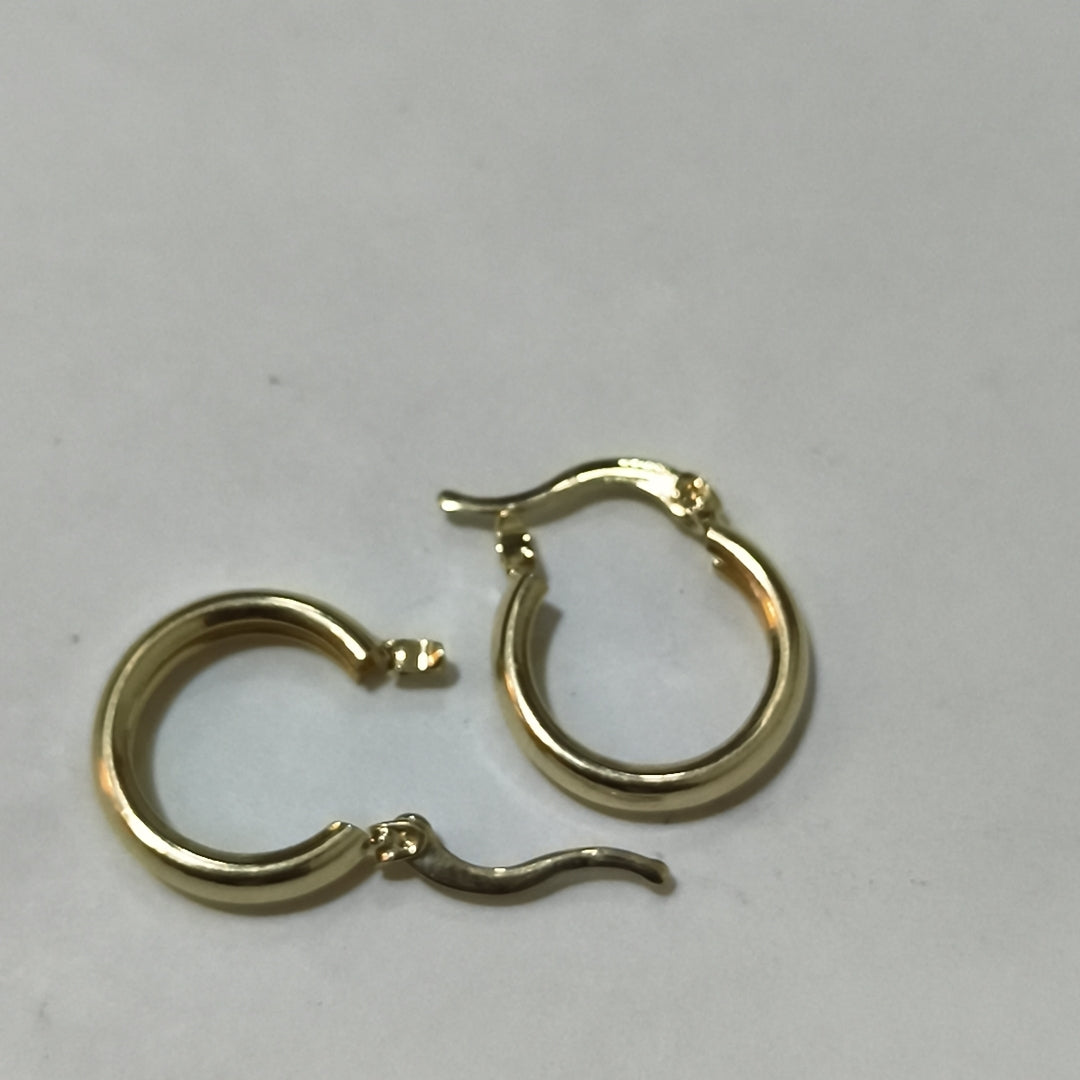 ARETES TEJIDO ARRACADAS LISAS 14K 2.1 GR (NUEVO)