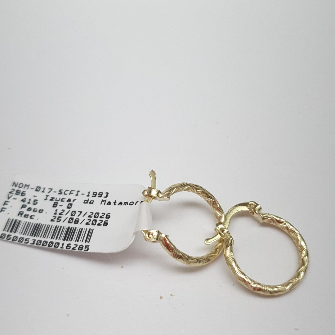ARETES ARRACADAS TRENZADAS 14K 18 1.6 GR (NUEVO)