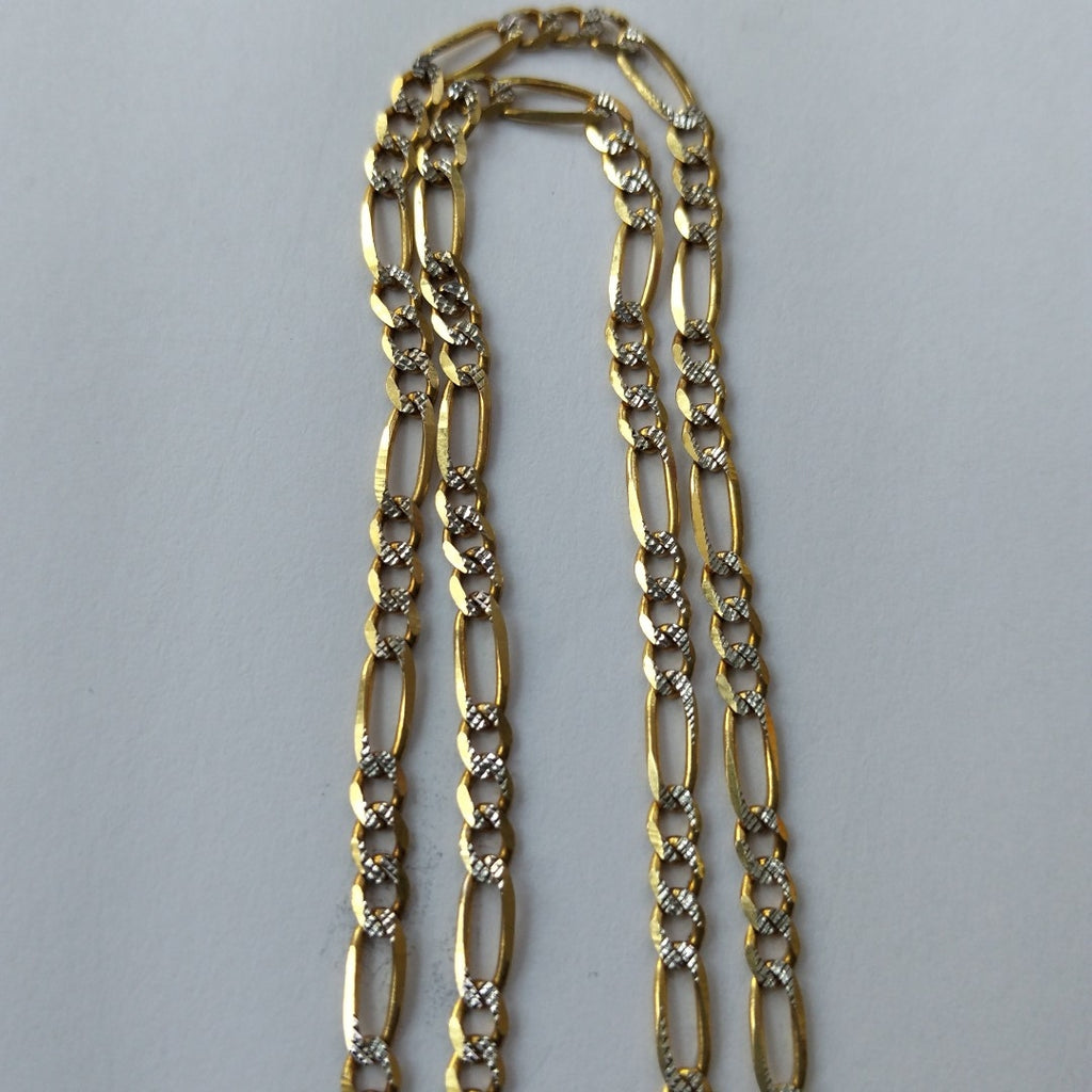 CADENAS TEJIDO 3X1 DIAMANTADO ORO 10K 55 CM 6.5 GR (NUEVO)