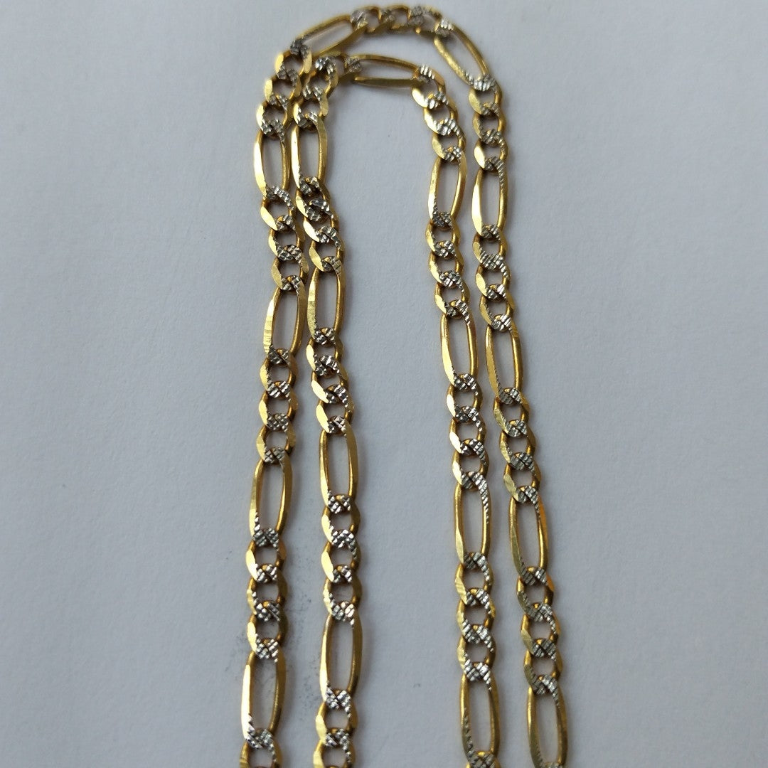 CADENAS TEJIDO 3X1 DIAMANTADO ORO 10K 55 CM 6.5 GR (NUEVO)