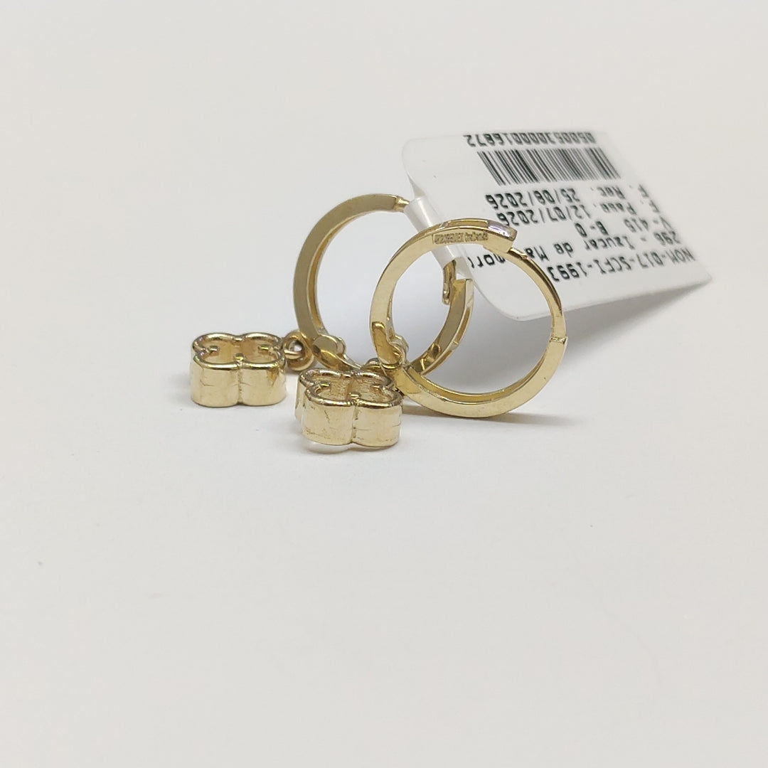 ARETES ARRACADAS CON DIJE 14K 2.4 GR (NUEVO)