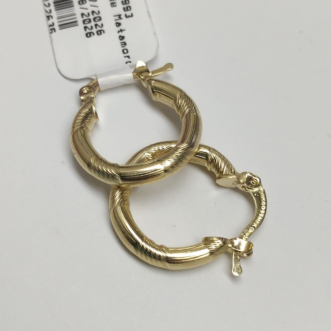 ARETES TEJIDO ARRACADAS CON DISEÑO 14K 2.7 GR (NUEVO)