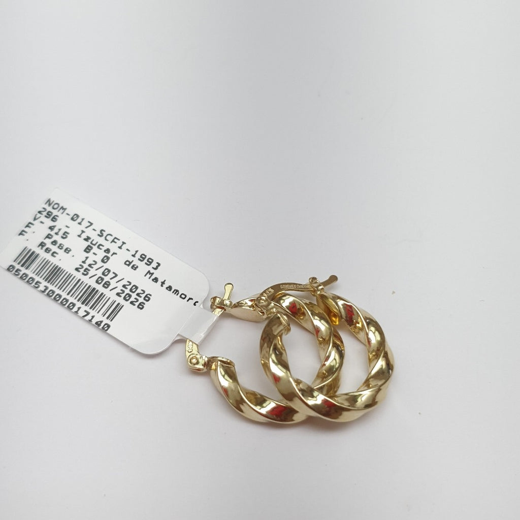 ARETES ARRACADA TORZAL 14K 1.9 GR (NUEVO)