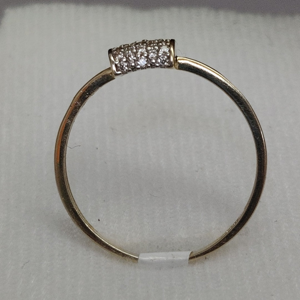 ANILLO ANILLITO C CIRCONIAS 14K 9 TALLA 1.4 GR (NUEVO)
