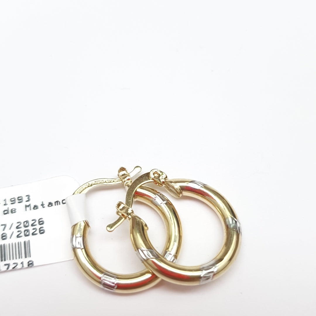 ARETES ARRACADAS COMBINADAS 14K 1.6 GR (NUEVO)