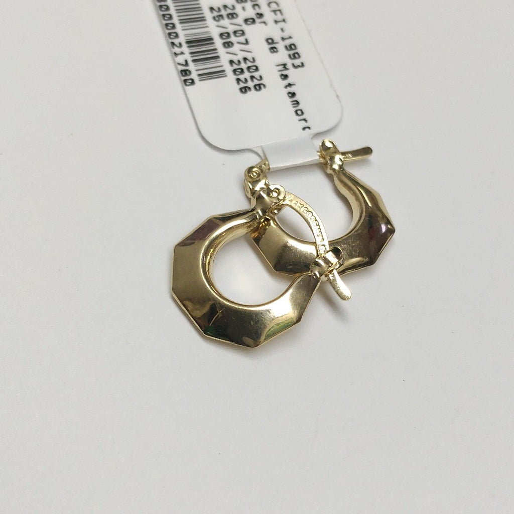 ARETES TEJIDO ARRACADA FACETADA 14K 1.3 GR (NUEVO)