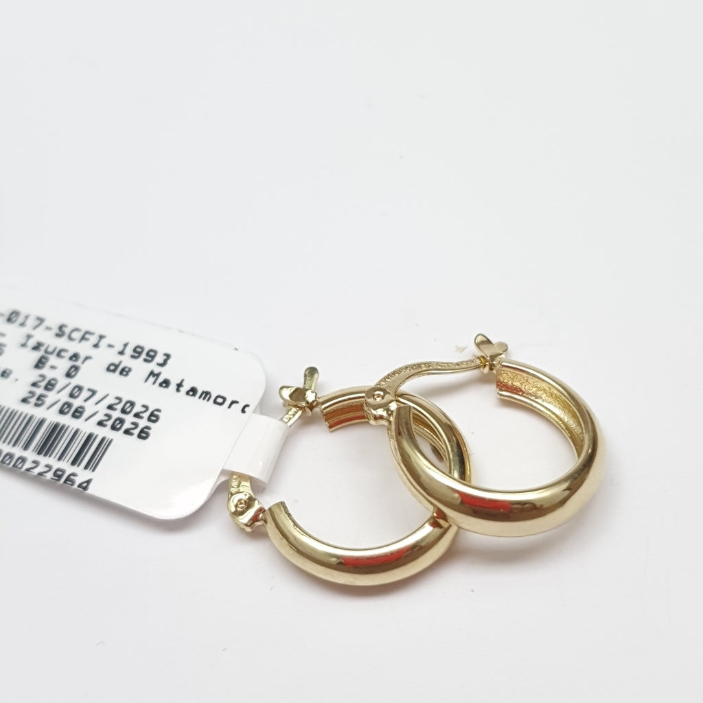ARETES TEJIDO ARRACADAS LISAS 14K 2.1 GR (NUEVO)