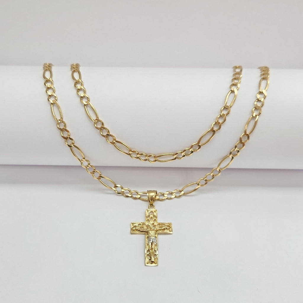 CADENA, CRUCIFIJO ORO 14 K 22.1 GRMS (SEMINUEVO)