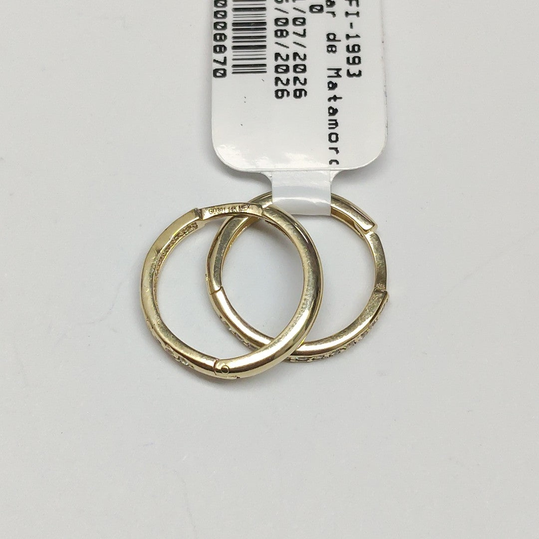 ARETES HUGGIES C CIRCONIA 14K 1.8 GR (NUEVO)
