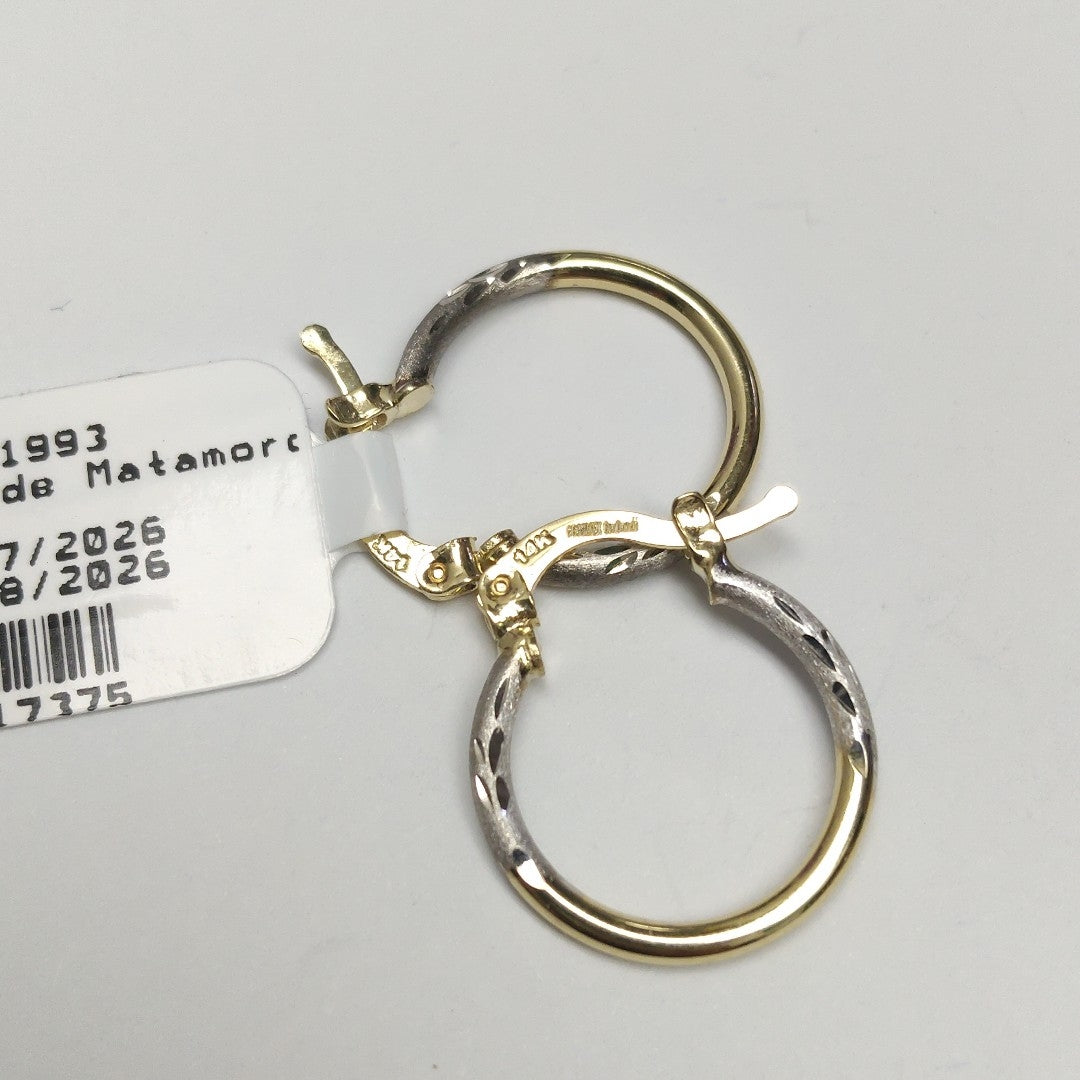 ARETES ARRACADAS COMBINADAS 14K 1.2 GR (NUEVO)
