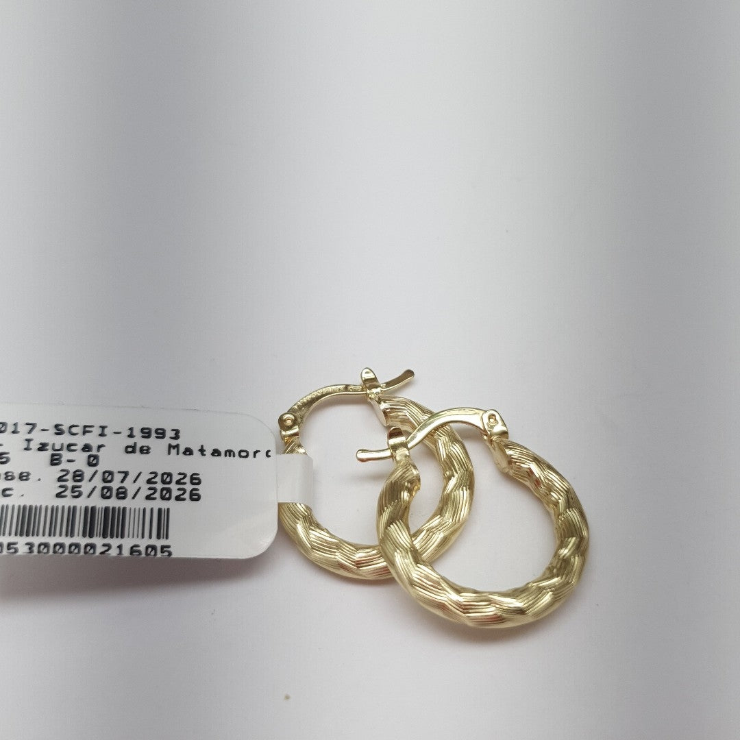 ARETES TEJIDO ARRACADAS ASTRIADAS 14K 2 GR (NUEVO)