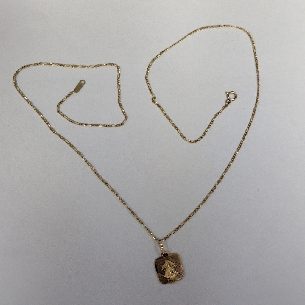 CADENA, MEDALLA RELIGIOSA ORO 10 K 2 GRMS (SEMINUEVO)