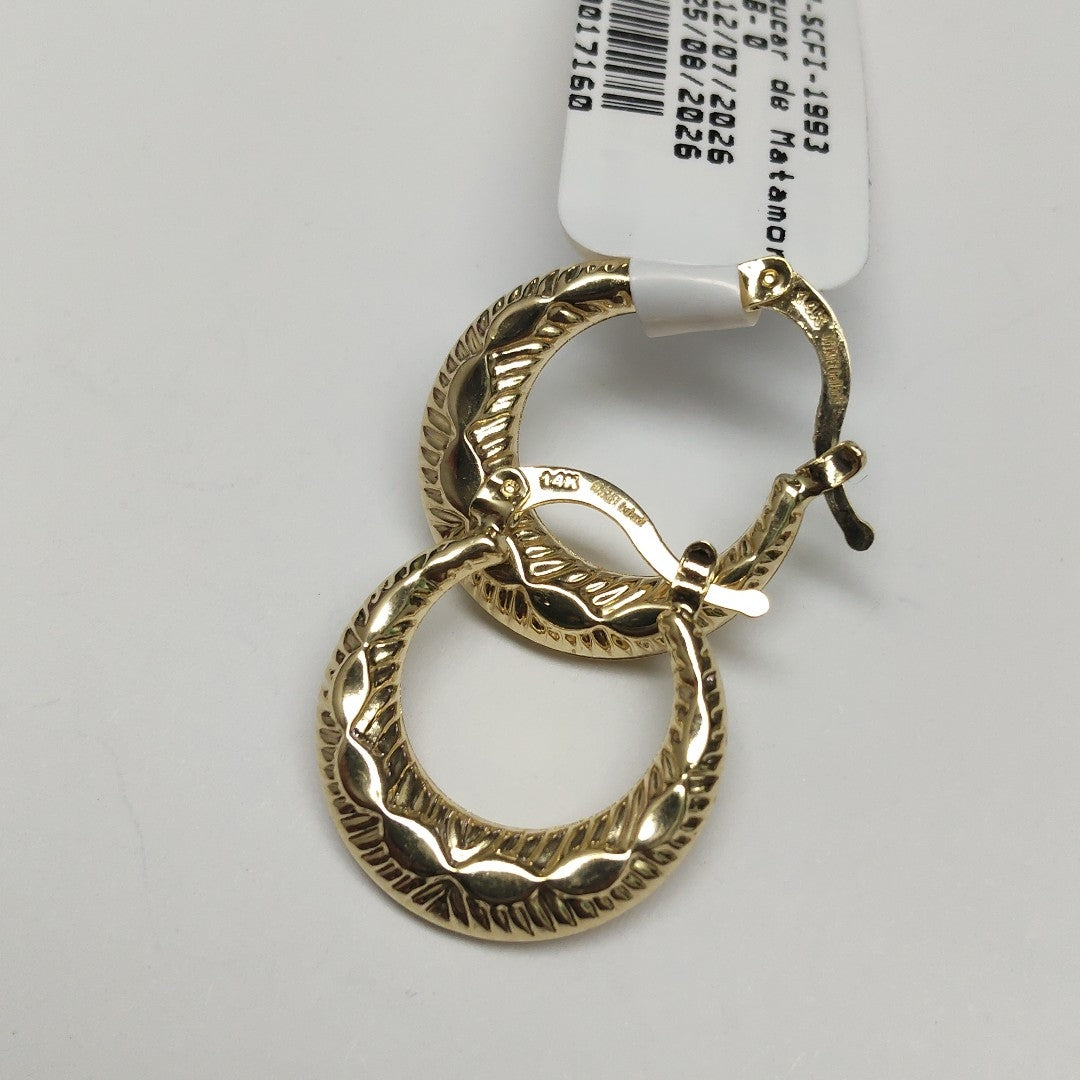 ARETES ARRACADAS HUECAS 14K 1.7 GR (NUEVO)