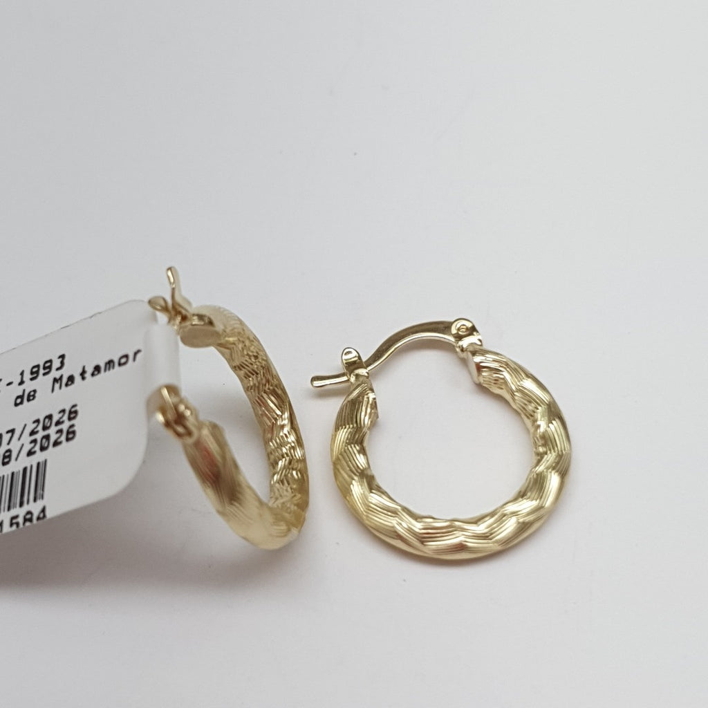 ARETES TEJIDO ARRACADAS ASTRIADAS 14K 1.9 GR (NUEVO)