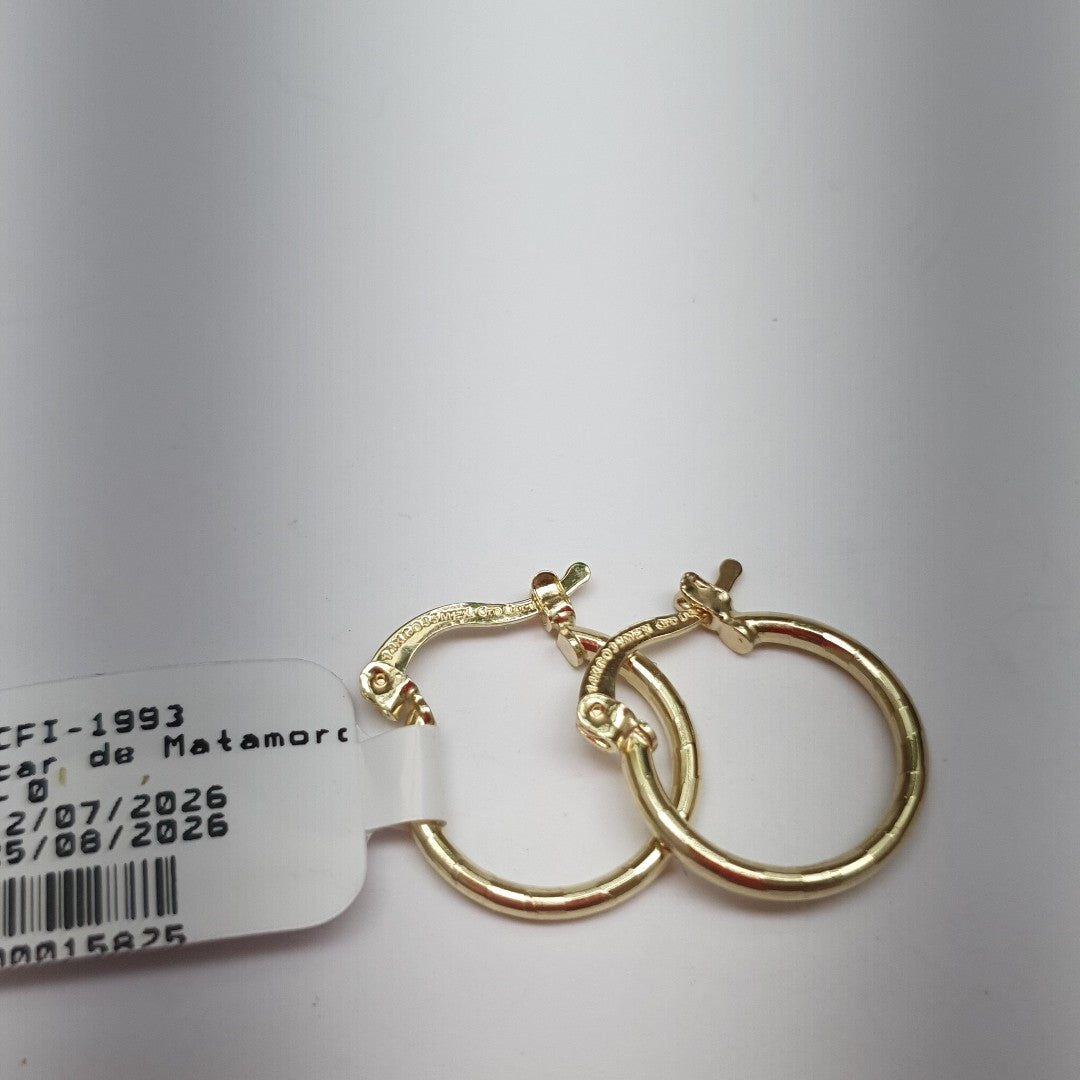 ARETES ARRACADAS ESTRIADAS 14K 1.4 GR (NUEVO)