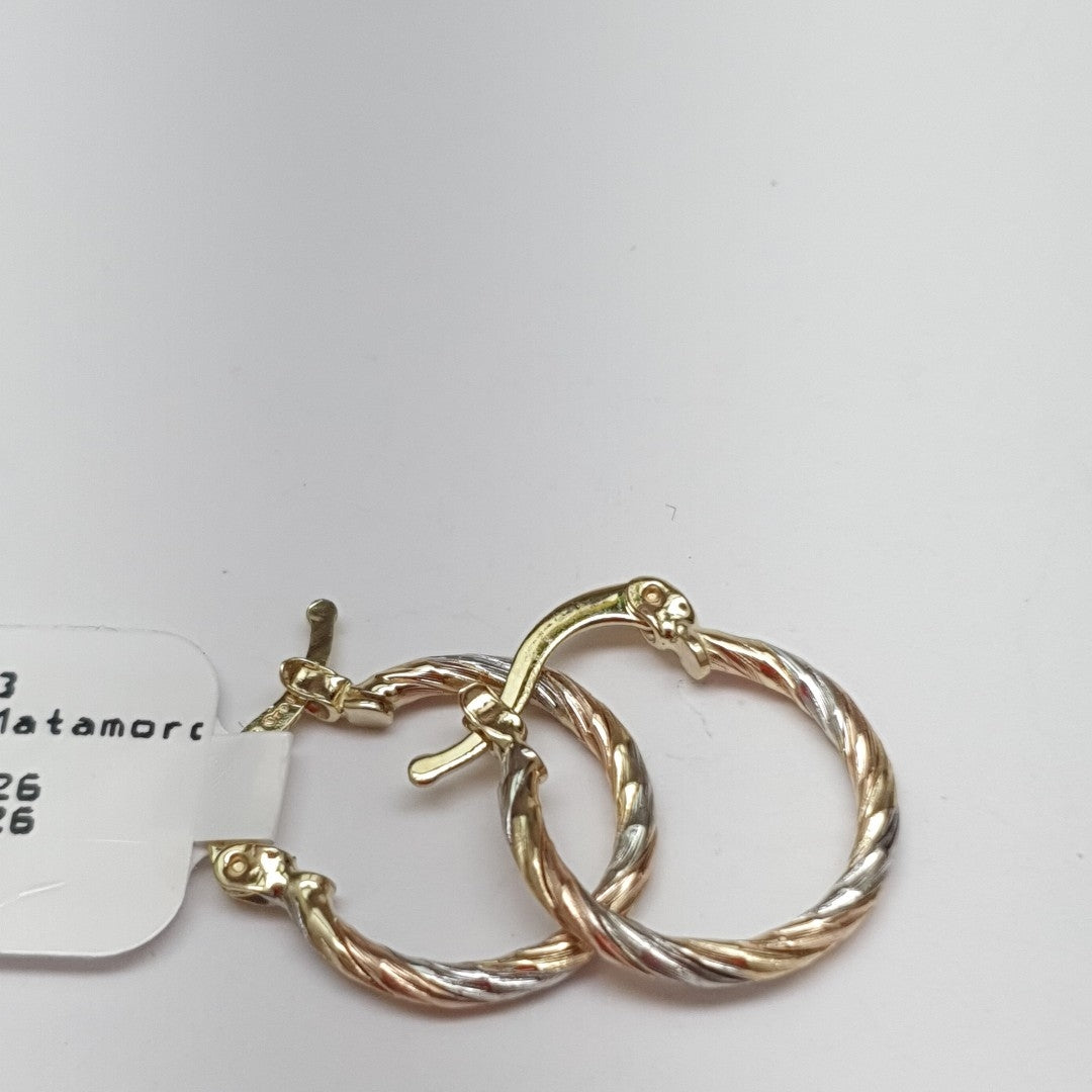 ARETES ARRACADAS COMBINADAS 14K 2 GR (NUEVO)