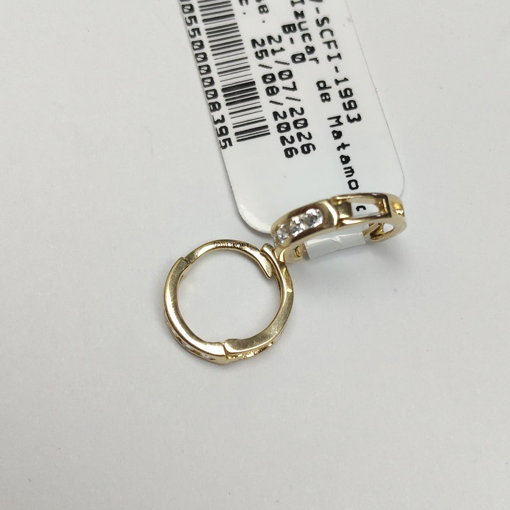 ARETES ARRACADA C CIRCONIAS 14K 1.2 GR (NUEVO)