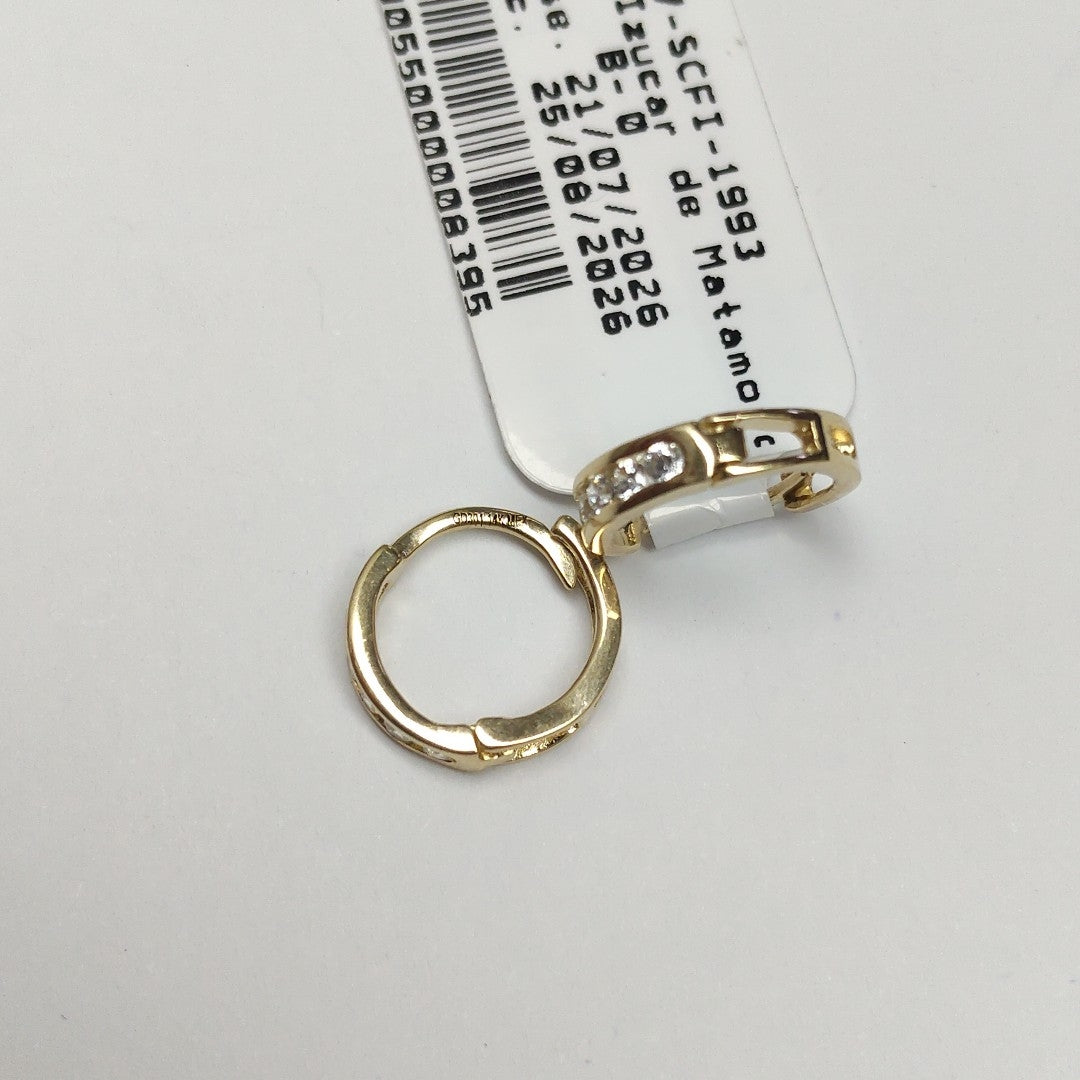 ARETES ARRACADA C CIRCONIAS 14K 1.2 GR (NUEVO)