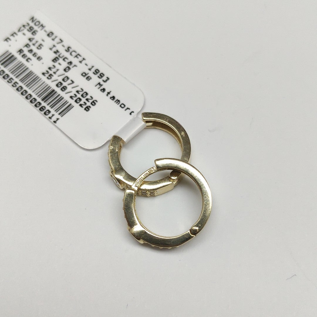 ARETES ARRACADAS C CIRCONIAS 10K 2.6 GR (NUEVO)