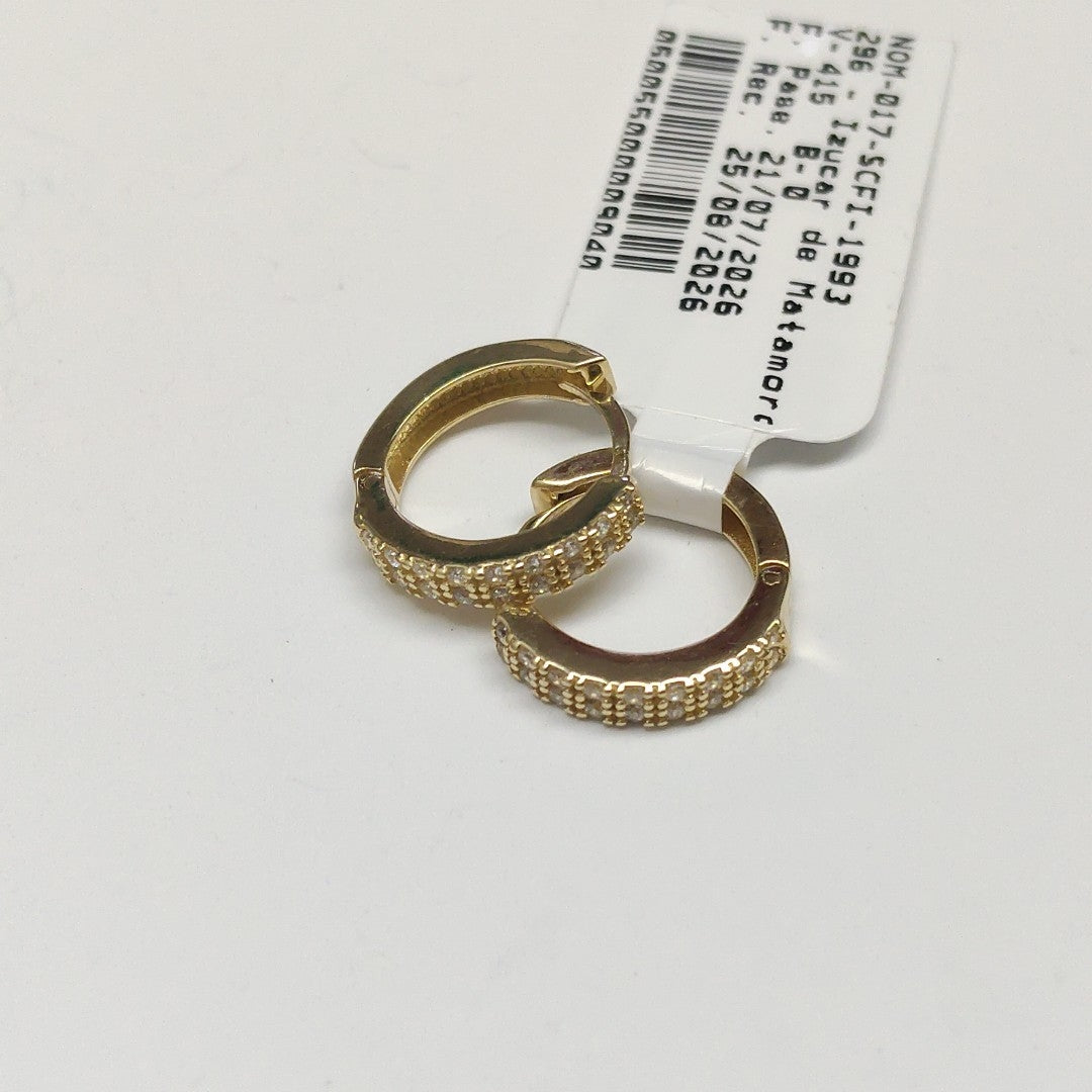 ARETES HUGGIES C CIRCONIA 14K 1.8 GR (NUEVO)