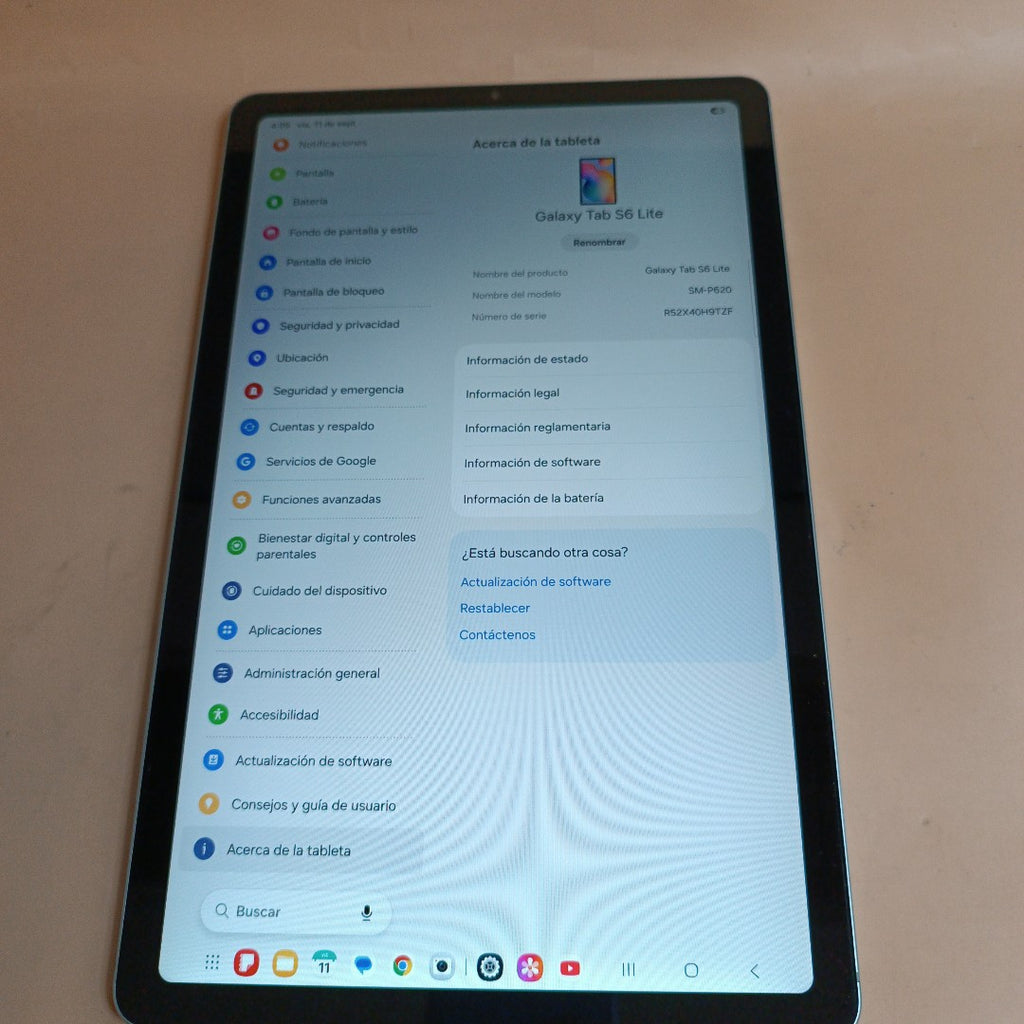 TABLETA SAMSUNG GALAXY TAB S6 LITE SM-P620 (2024) 128 GB 4 GB RAM (SEMINUEVO)