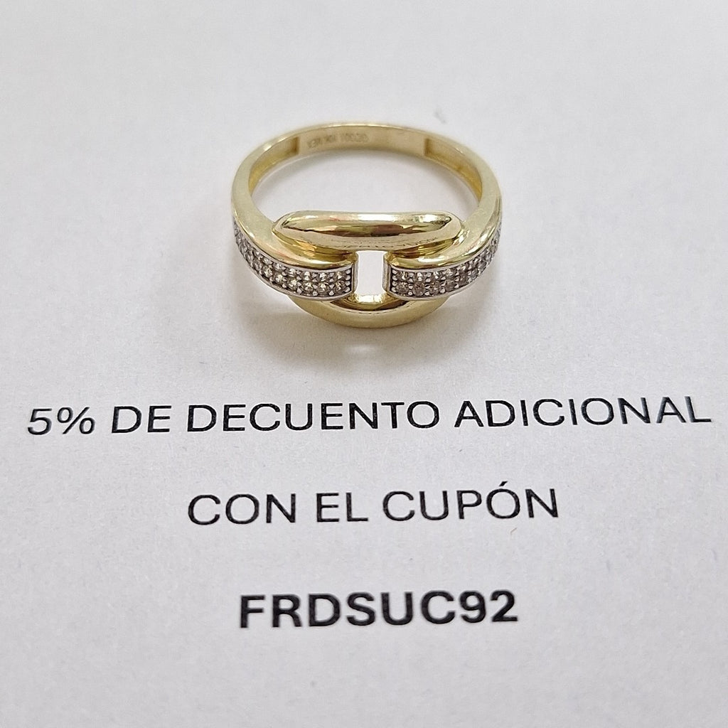 ANILLO ANILLITO C CIRCONIAS 10K 9 TALLA 2.6 GR (NUEVO)