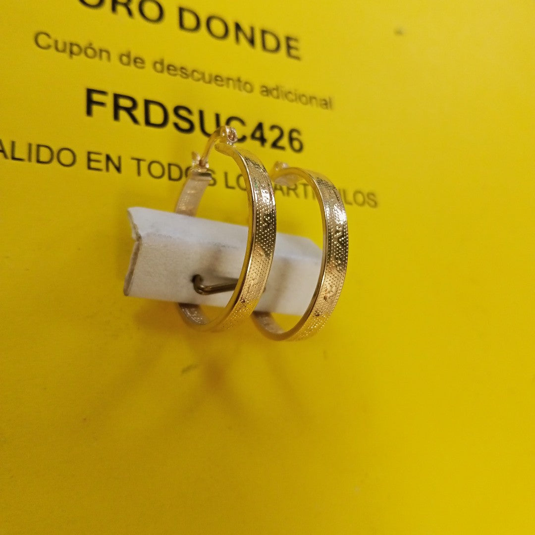 ARETES TEJIDO ARRACADAS CON NUMEROS ROMANOS 14K 2.7 GR (NUEVO)