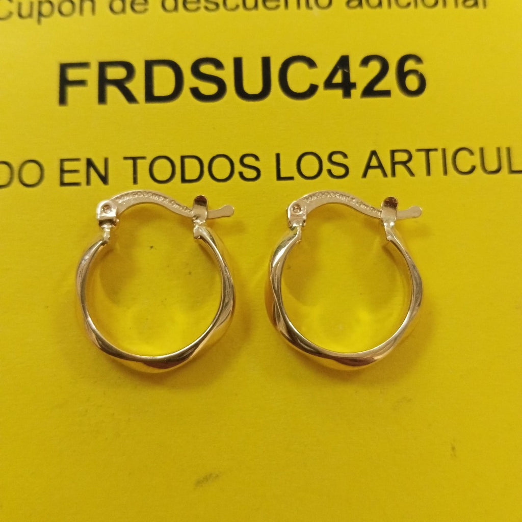 ARETES TEJIDO ARRACADAS FACETADAS 14K 1.5 GR (NUEVO)