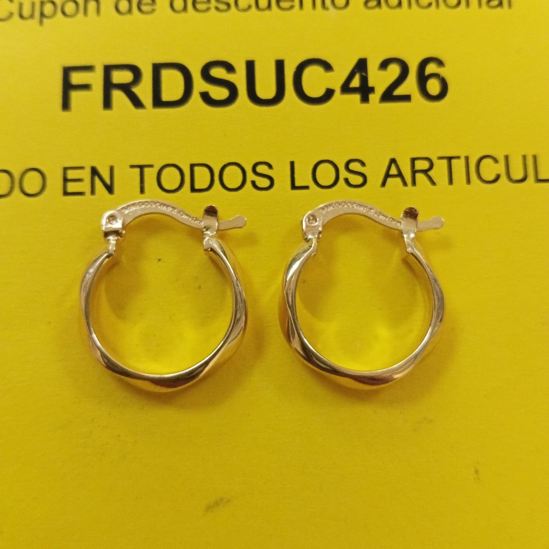 ARETES TEJIDO ARRACADAS FACETADAS 14K 1.5 GR (NUEVO)