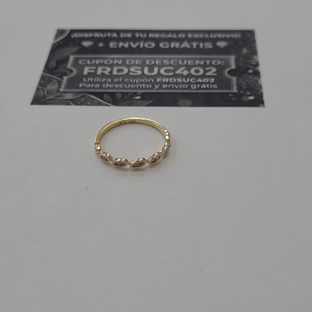 ANILLO ANILLITO FIG C CIRCONIAS 14K 6.5 TALLA 1.1 GR (NUEVO)