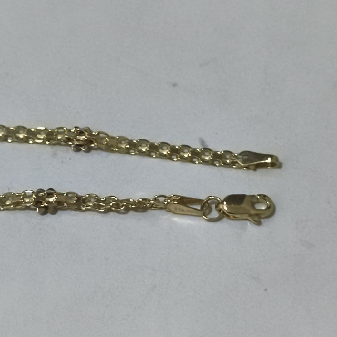 PULSERA ESPECIAL C FLORES 14K 18 CM 2.9 GR (NUEVO)