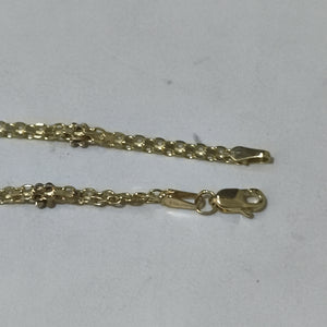 PULSERA ESPECIAL C FLORES 14K 18 CM 2.9 GR (NUEVO)