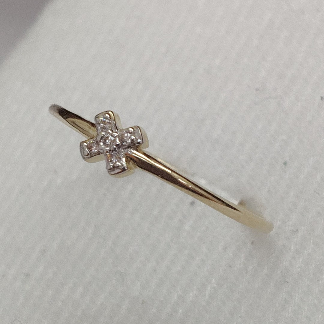 ANILLO ANILLITO C CIRCONIAS 14K 9 TALLA 1.1 GR (NUEVO)