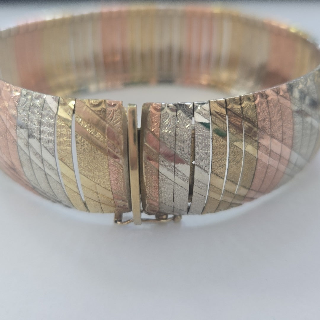 PULSERA ORO COMBINADO 10 K 22.7 GRMS (SEMINUEVO)
