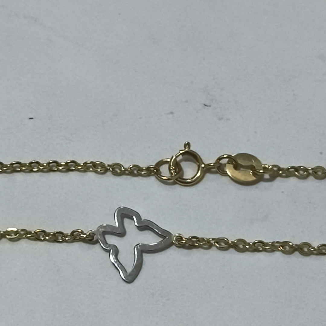 PULSERA ESPECIAL C MARIPOSAS 14K 18 CM 1.7 GR (NUEVO)