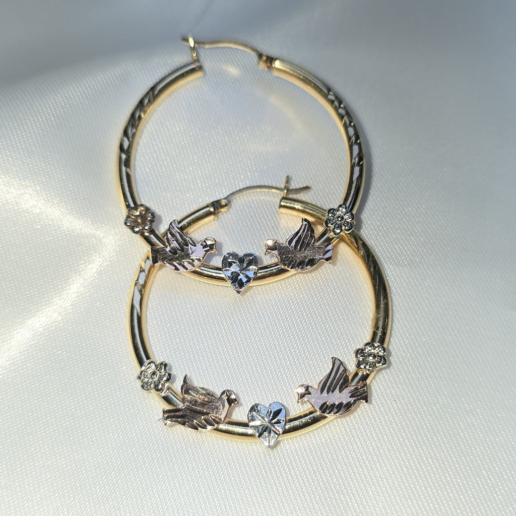ARRACADAS PAR ORO COMBINADO 14 K 6,60 GRMS (SEMINUEVO)