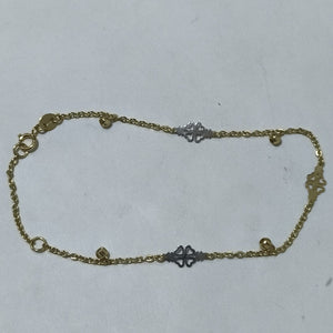 PULSERA ESPECIAL CON TREBOL 14K 18 CM 1.9 GR (NUEVO)