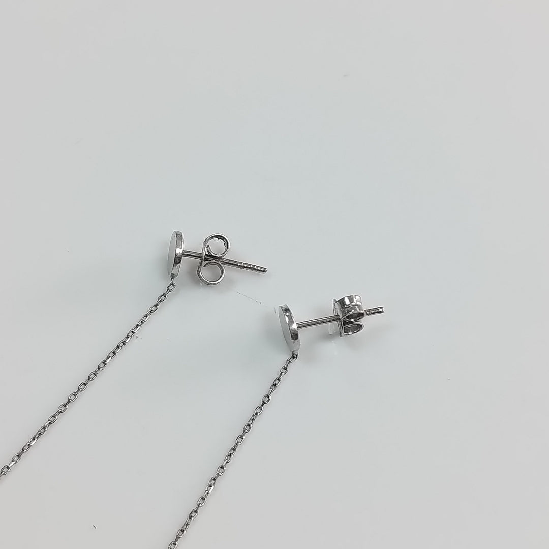 ARETES PAR ORO BLANCO 14 K 2,10 GRMS (SEMINUEVO)