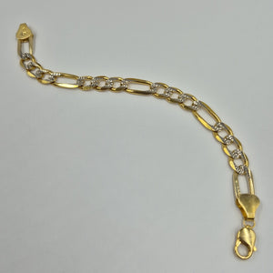 PULSERA 3X1 DIAMANTADA 14K 21 CM 30.2 GR (NUEVO)