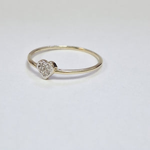 ANILLO ANILLITO CORAZON C CIRCONIA 14K 7 TALLA 0.9 GR (NUEVO)