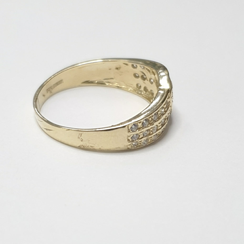ANILLOS C CIRCONIAS 14K TALLA 8 3.1 GR (NUEVO)