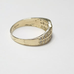 ANILLOS C CIRCONIAS 14K TALLA 8 3.1 GR (NUEVO)