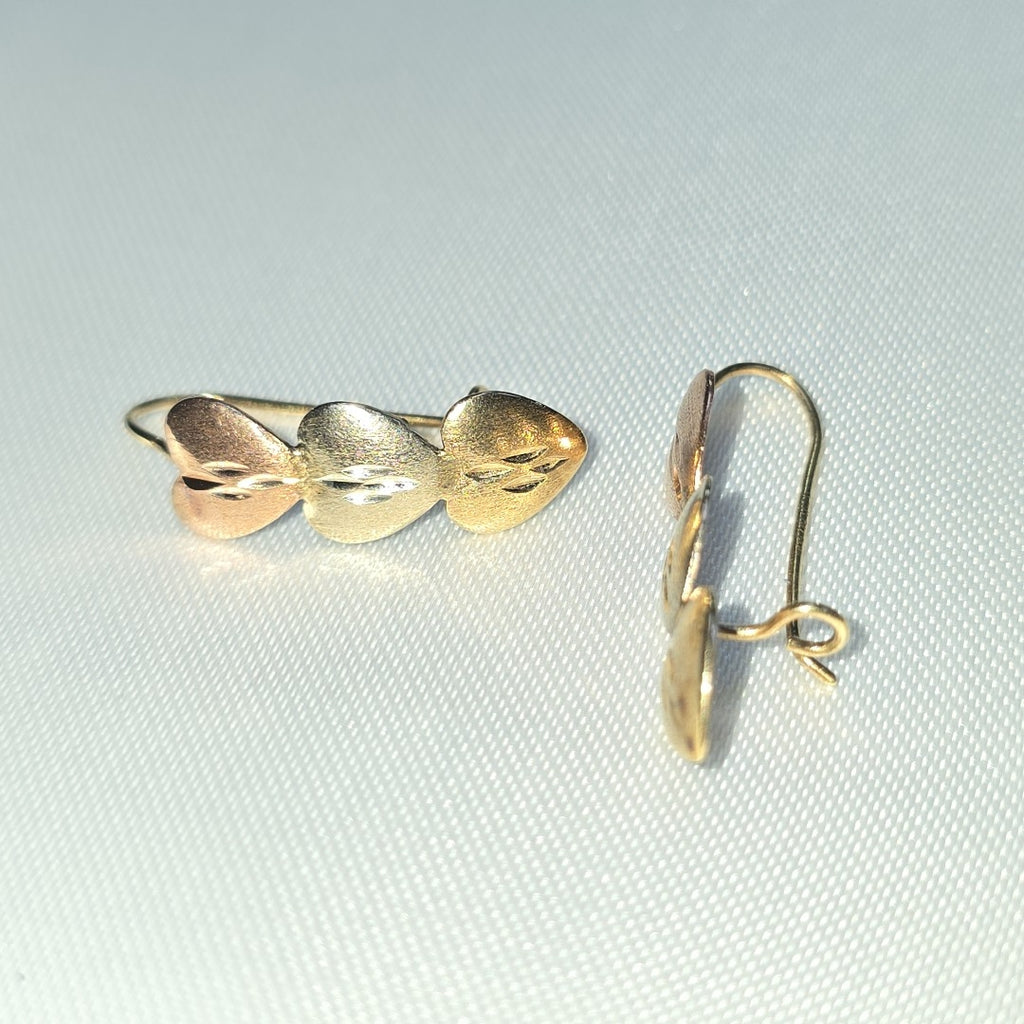 ARETES PAR ORO COMBINADO 10 K 1,20 GRMS (SEMINUEVO)